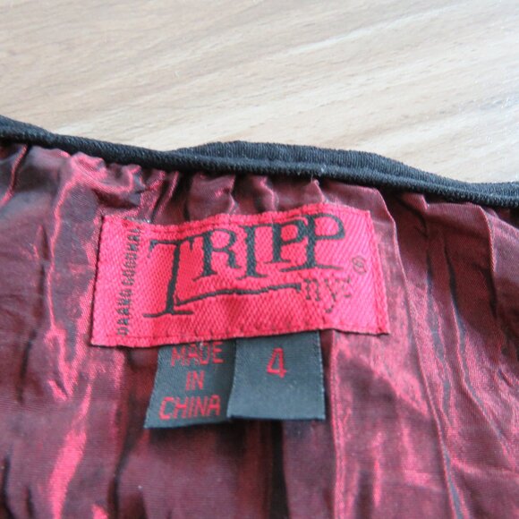 TRIPP NYC Vintage Y2K Steampunk Goth Pirate Lace Corset Top Black Metallic Red - Picture 15 of 16